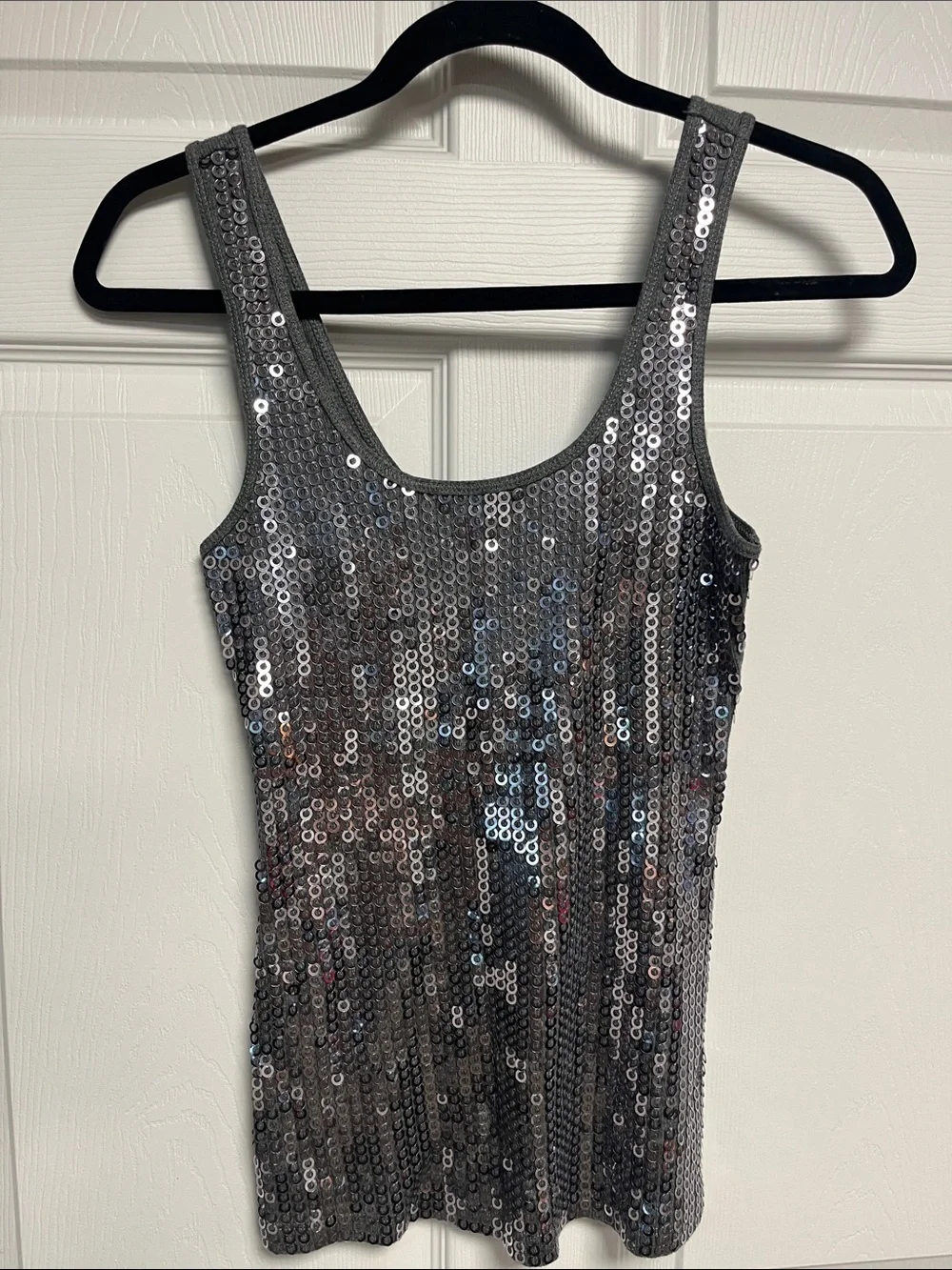 Express Silver Sequin Tank Top